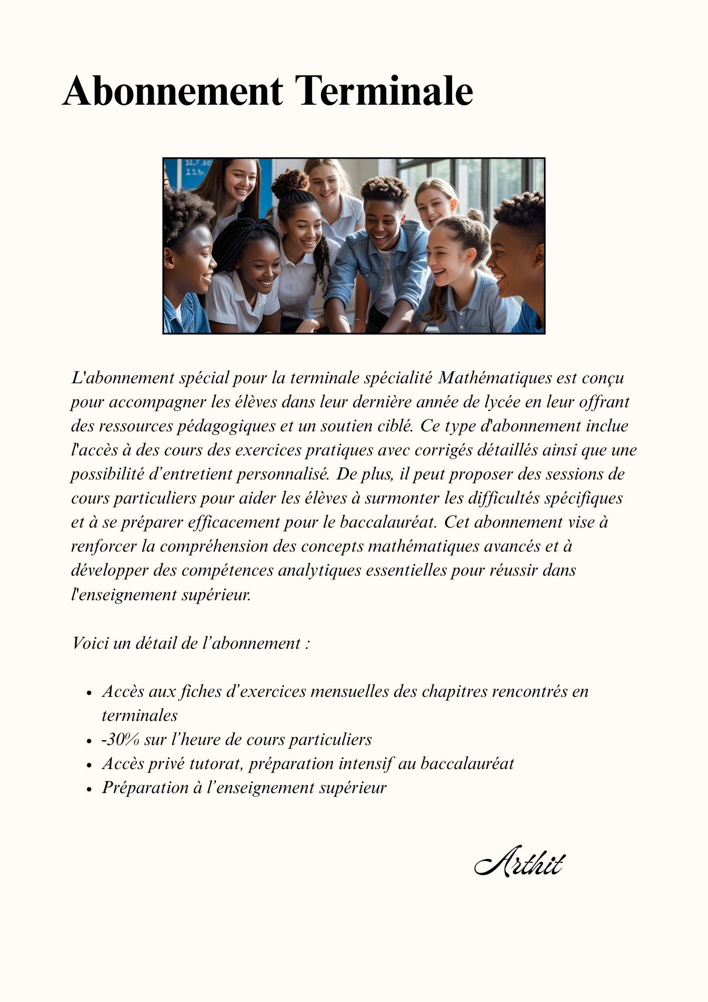 Abonnement spécial terminale