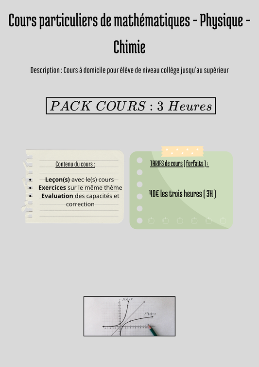 Pack 3 heures de cours particuliers