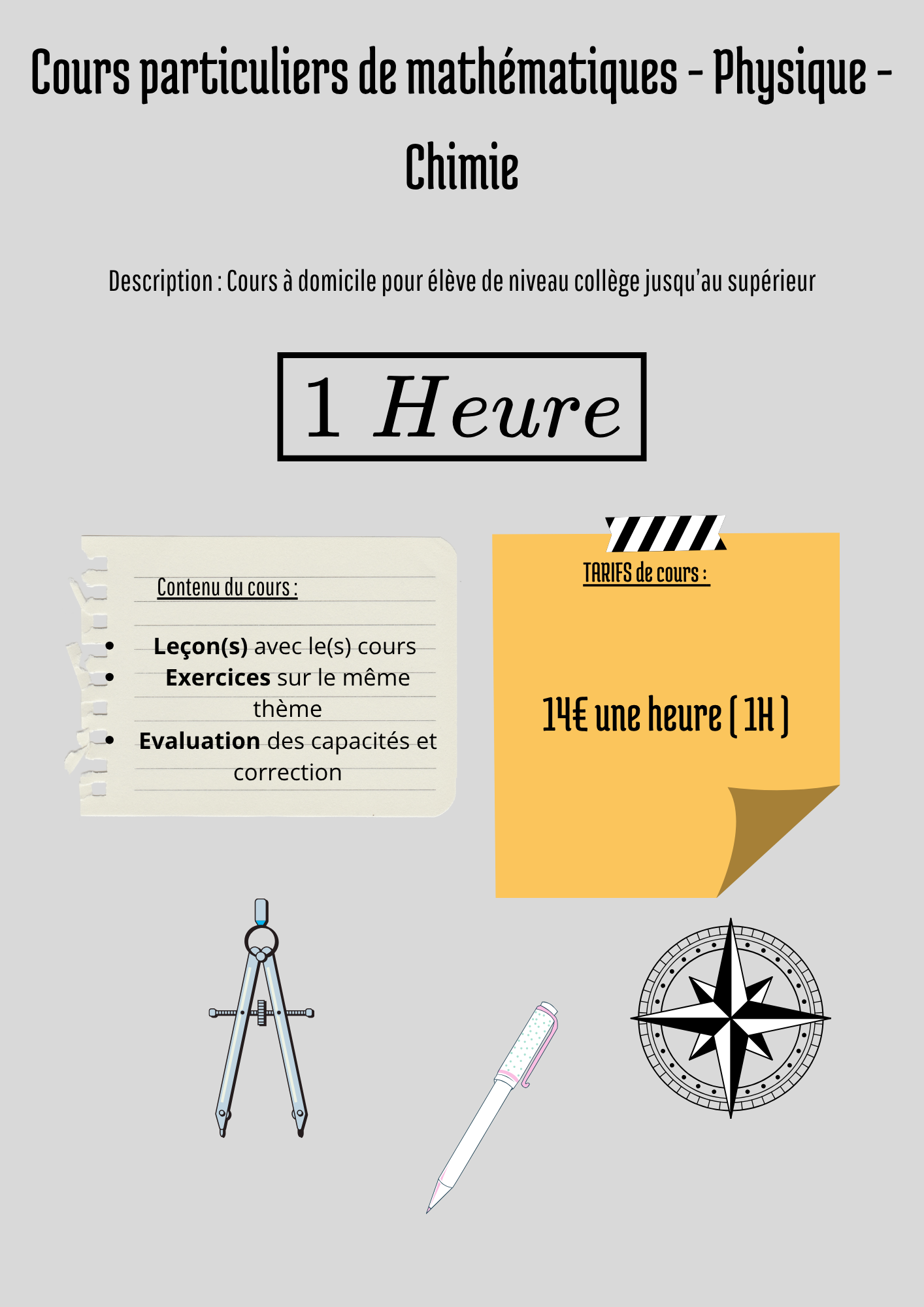 1 heure de cours particuliers