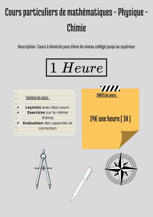 1 heure de cours particuliers